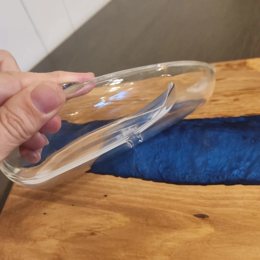 Vintage Mid-Century Modern Boomerang Divided Serving Relish Glass Dish Clear